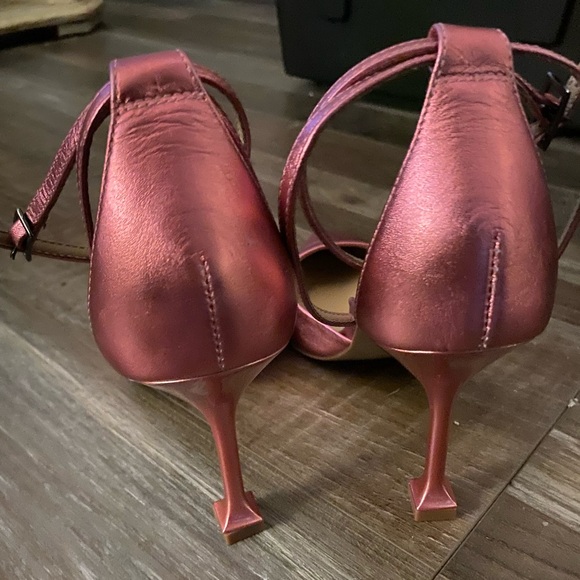 Carvela pink glowing leather point toe Sling Pump Court Shoe 39 9.5 unique S9 - Picture 6 of 11